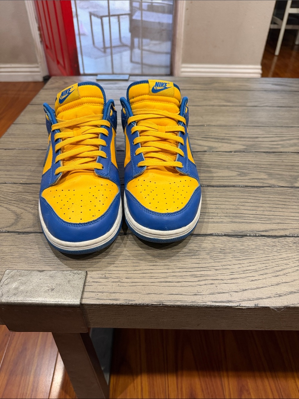 Nike Low Top Sneakers in Blue and Yellow Contrast UCLA Dunks - Picture 6 of 6